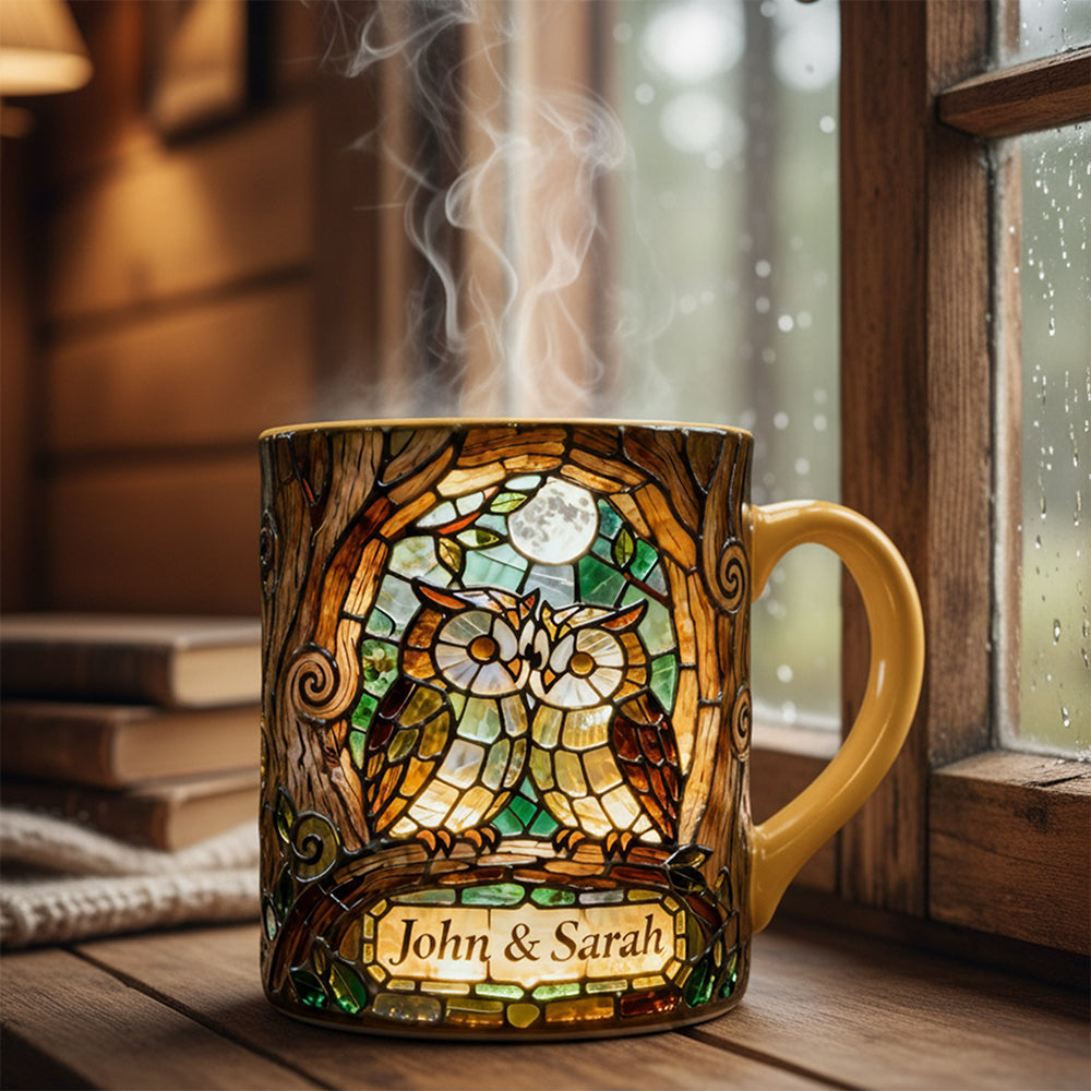 Owl Couple Valentine Coffee Mug - Personalized Gifts For Couple 