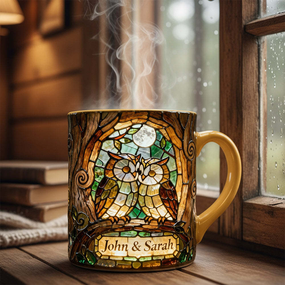 Owl Couple Valentine Coffee Mug - Personalized Gifts For Couple 
