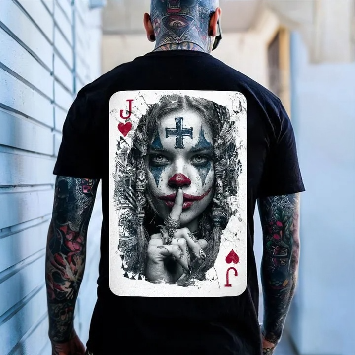 Poker Joker Lady Print Men's T-shirt