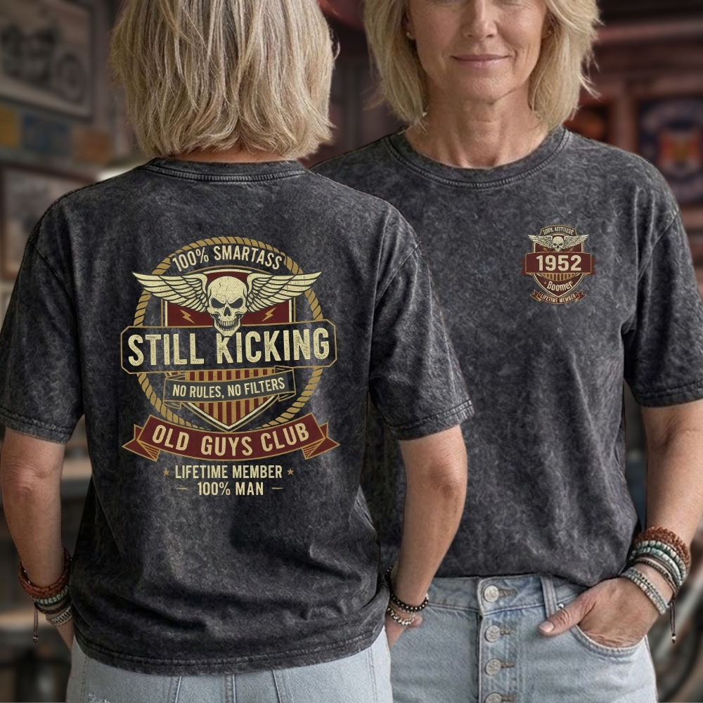 Custom Year Graphic Tee - 100% Man, No Rules - Unisex 100% Heavyweight Cotton Washed T-Shirt