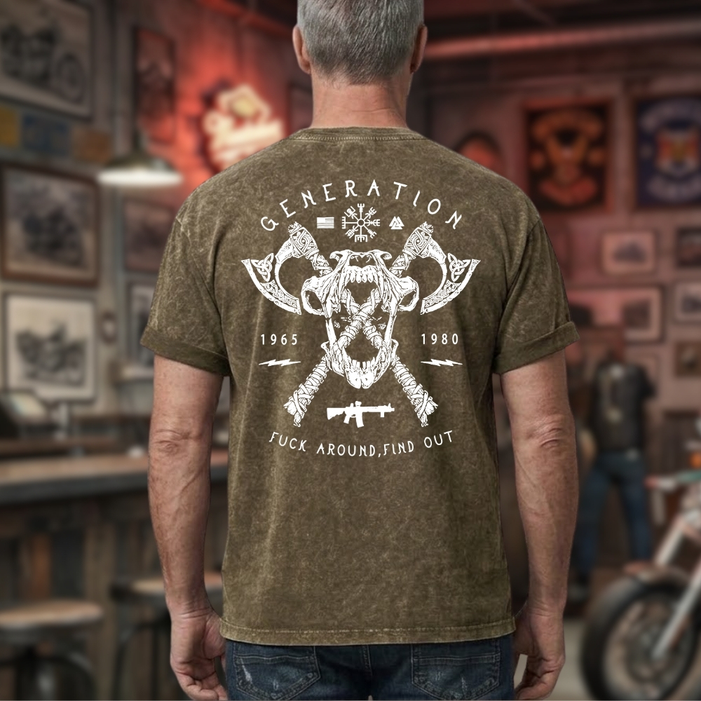 Fuck Around ,Find Out  Unisex 100% Heavyweight Cotton Washed T-Shirt, Custom Year Shirt