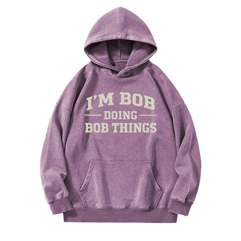Vintage Washed “I’M BOB DOING BOB THINGS” Graphic Crewneck Sweatshirt