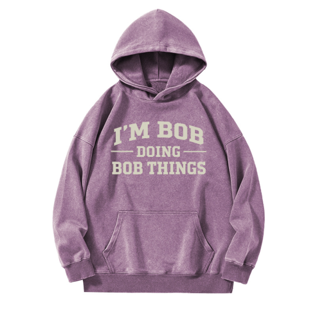 Vintage Washed “I’M BOB DOING BOB THINGS” Graphic Crewneck Sweatshirt