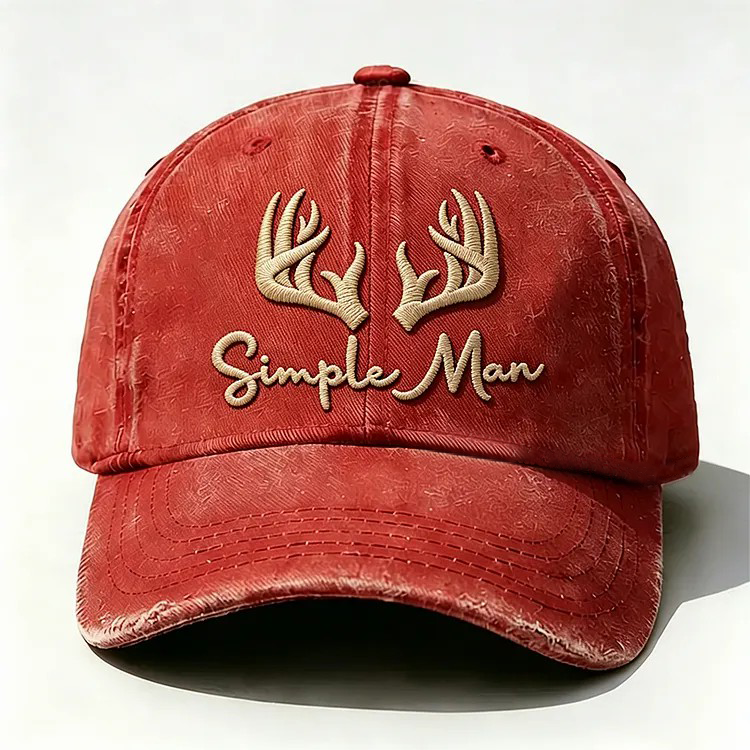 Simple Man Embroidery Cap
