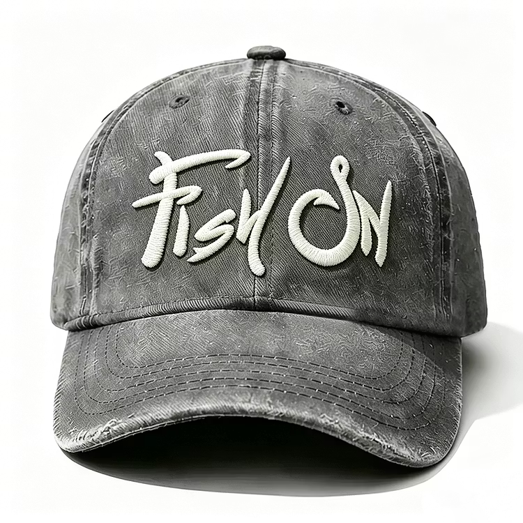 Fish On Embroidery Cap