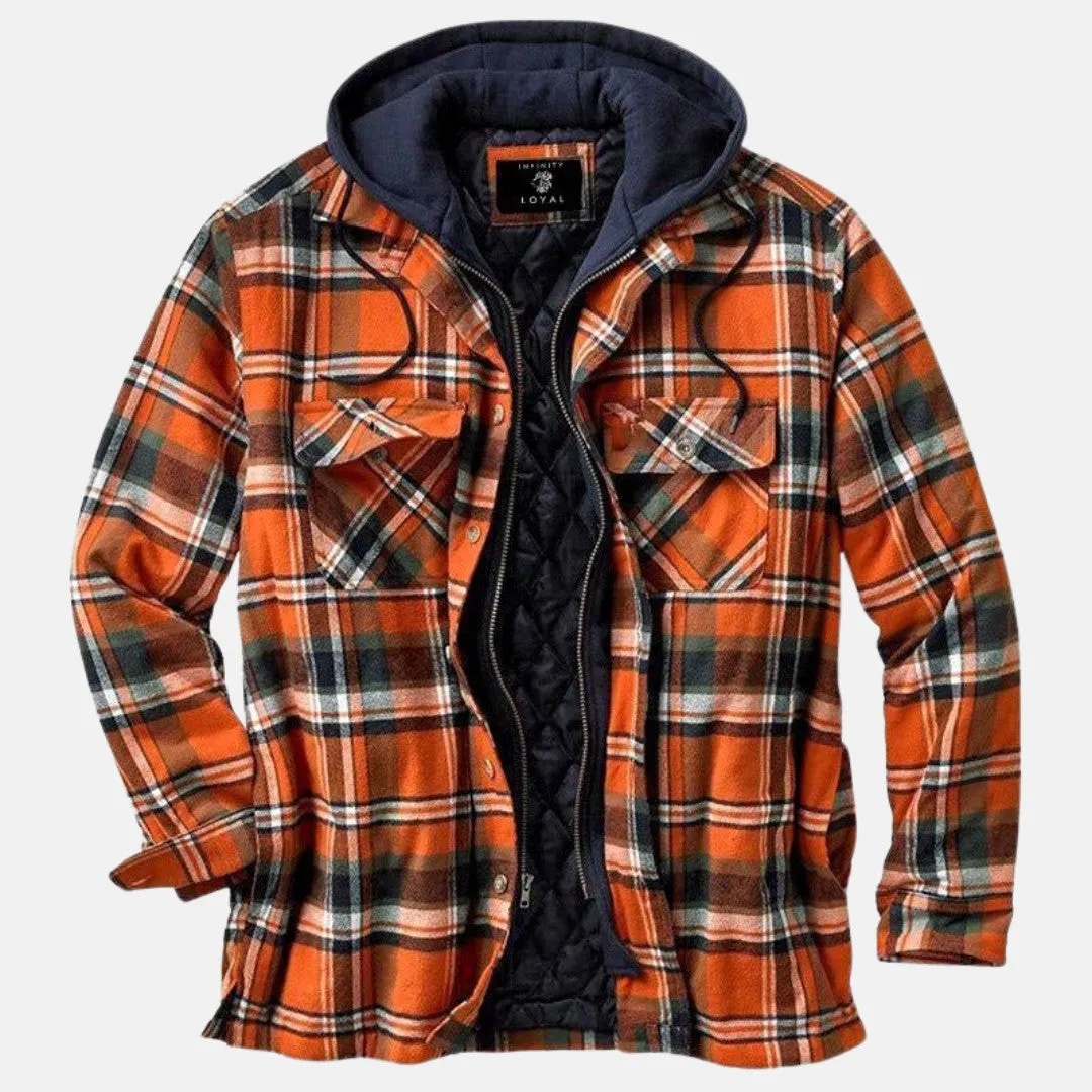 Rugged Hooded Plaid Jacket