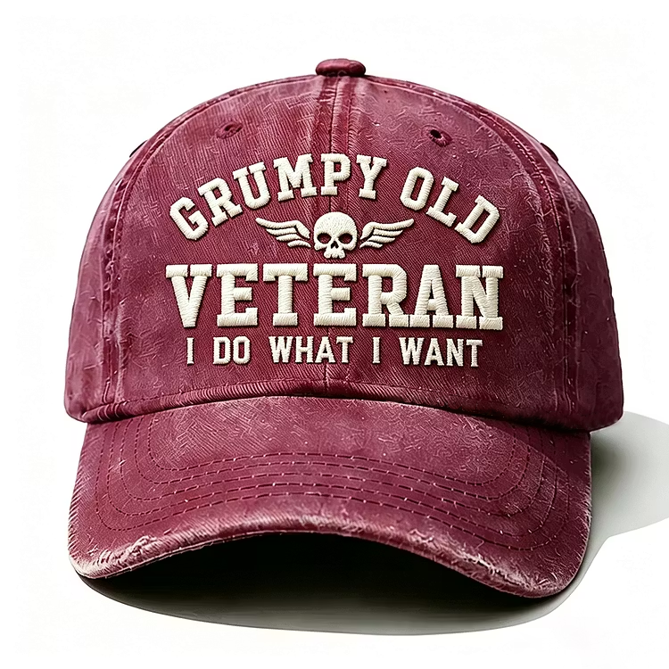 Grumpy Old Veteran I Do What I Want Embroidery Cap
