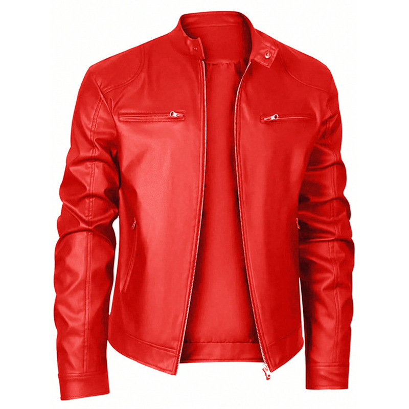 Biker Casual Zipper Leather Jacket