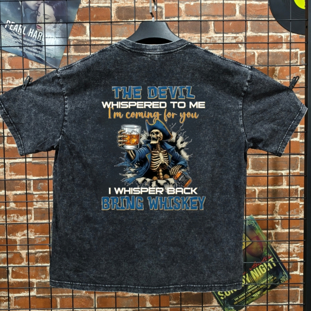 Bring Whiskey Lover Unisex 100% Heavyweight Cotton Washed T-Shirt