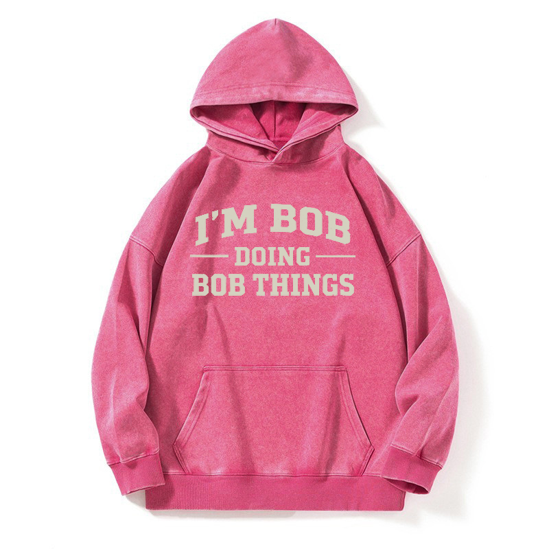 Vintage Washed “I’M BOB DOING BOB THINGS” Graphic Crewneck Sweatshirt