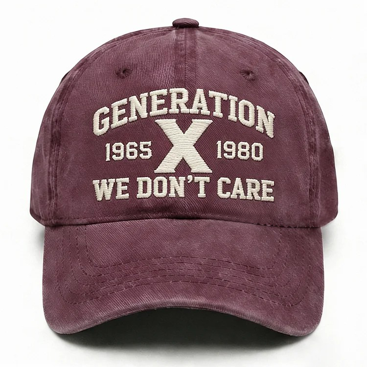 Gen X We Don't Care Embroidery Cap