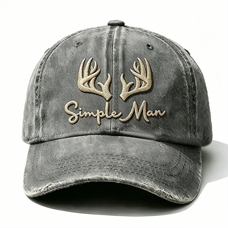 Simple Man Embroidery Cap