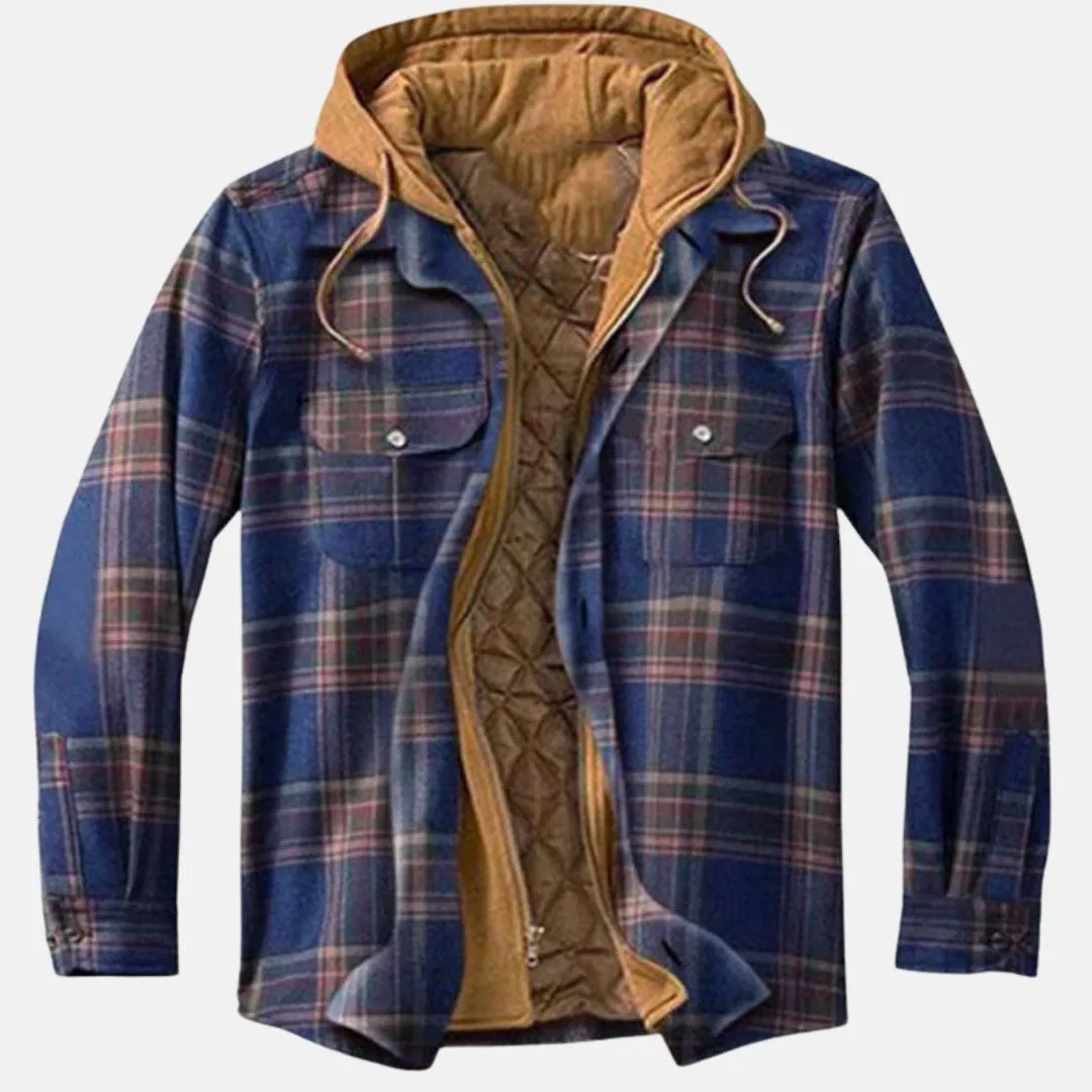 Rugged Hooded Plaid Jacket