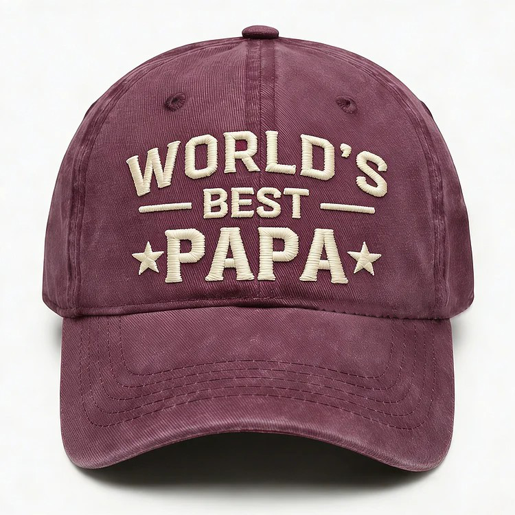World's Best Papa Embroidery Cap