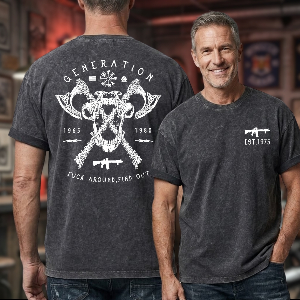 Fuck Around ,Find Out  Unisex 100% Heavyweight Cotton Washed T-Shirt, Custom Year Shirt