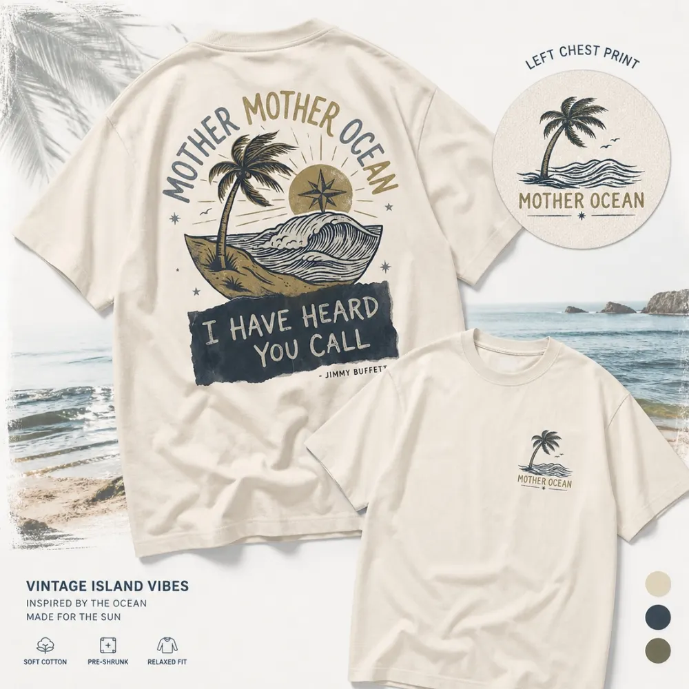 Mother Ocean Vintage Tee V-neck shirt ,Women-Tank