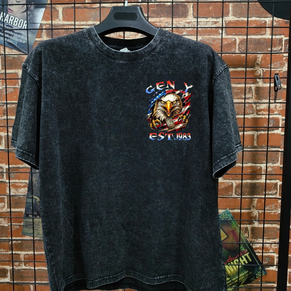 I May Be Old But I Got To See The Usa Before It Went To Shit Custom Year Gen X, Boomer  Unisex 100% Heavyweight Cotton Washed T-Shirt