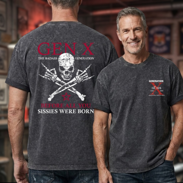 Gen X Unisex 100% Heavyweight Cotton Washed T-Shirt, Custom Year Shirt