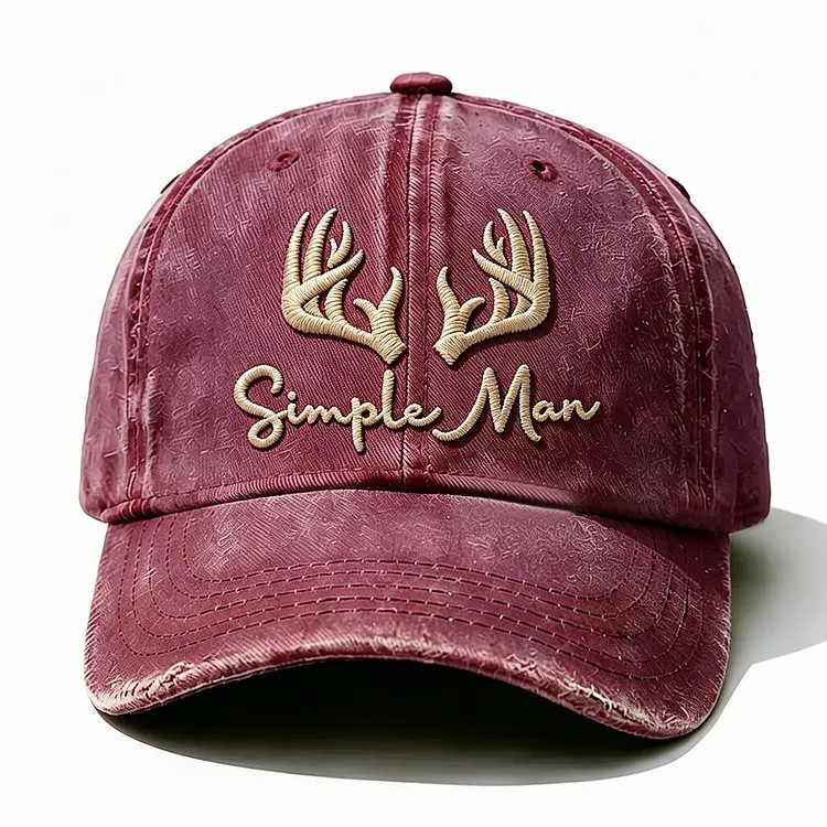 Simple Man Embroidery Cap