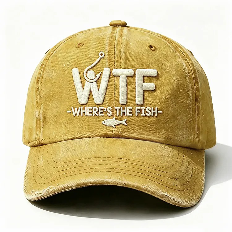WTF Where's The Fish Embroidery Cap