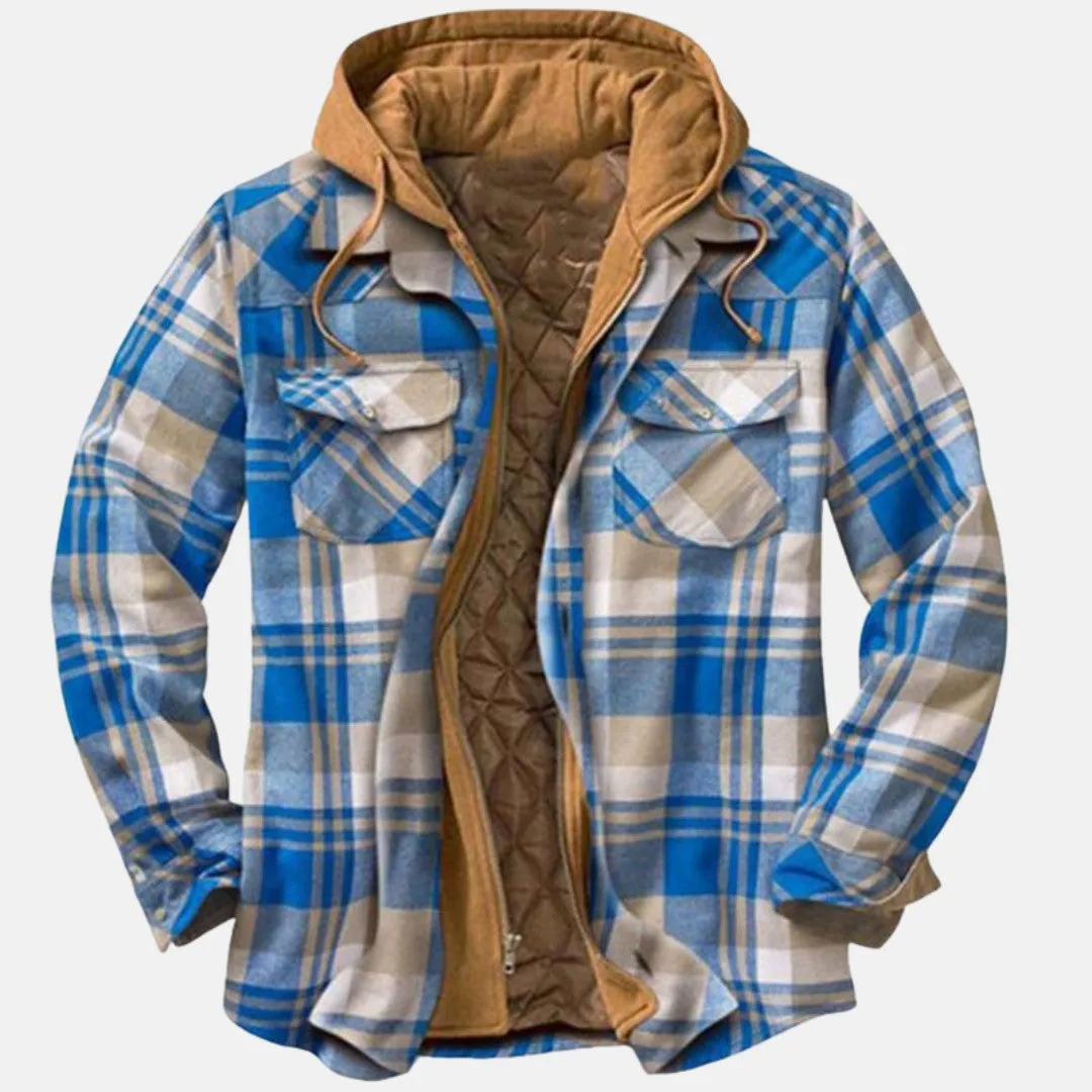 Rugged Hooded Plaid Jacket