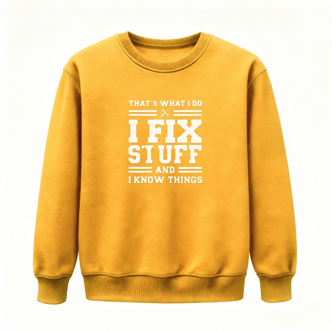 🔥“I Fix Stuff & Know Things” Tee – The Perfect T-Shirt for Problem Solvers 🔧