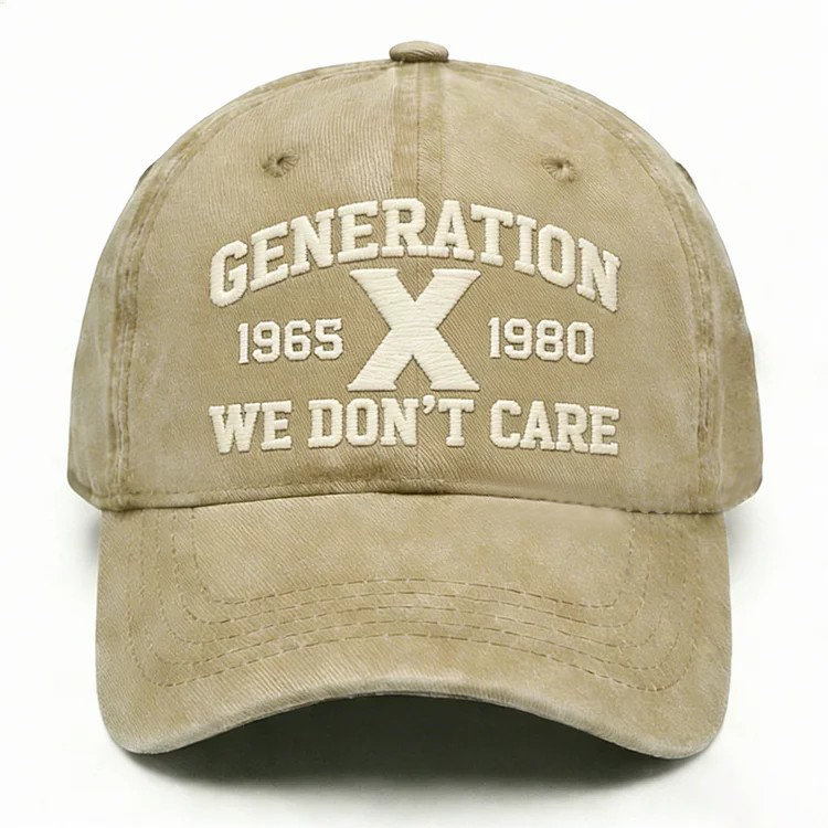 Gen X We Don't Care Embroidery Cap