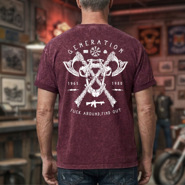 Fuck Around ,Find Out  Unisex 100% Heavyweight Cotton Washed T-Shirt, Custom Year Shirt