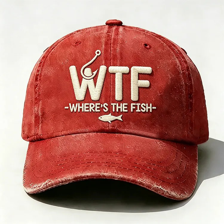 WTF Where's The Fish Embroidery Cap