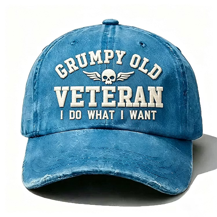 Grumpy Old Veteran I Do What I Want Embroidery Cap