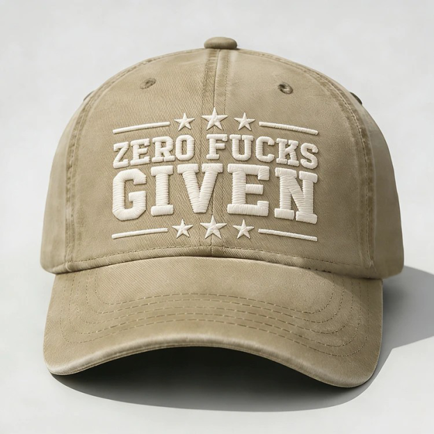 Zero Fucks Given Embroidery Cap