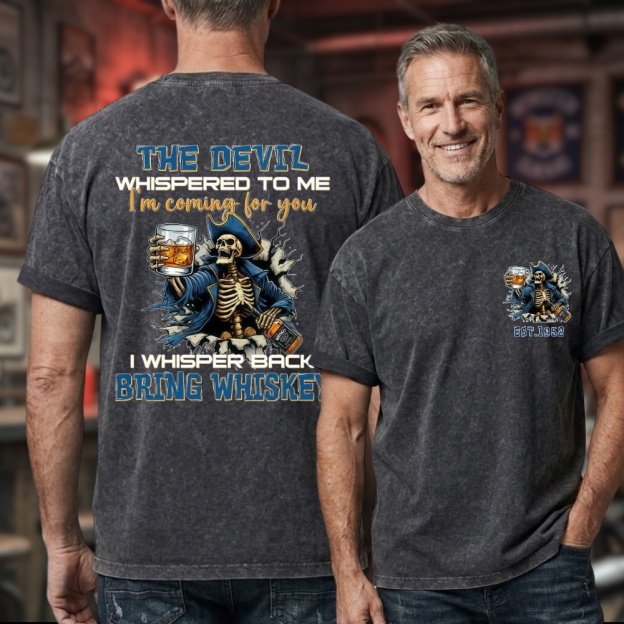 Bring Whiskey Lover Unisex 100% Heavyweight Cotton Washed T-Shirt