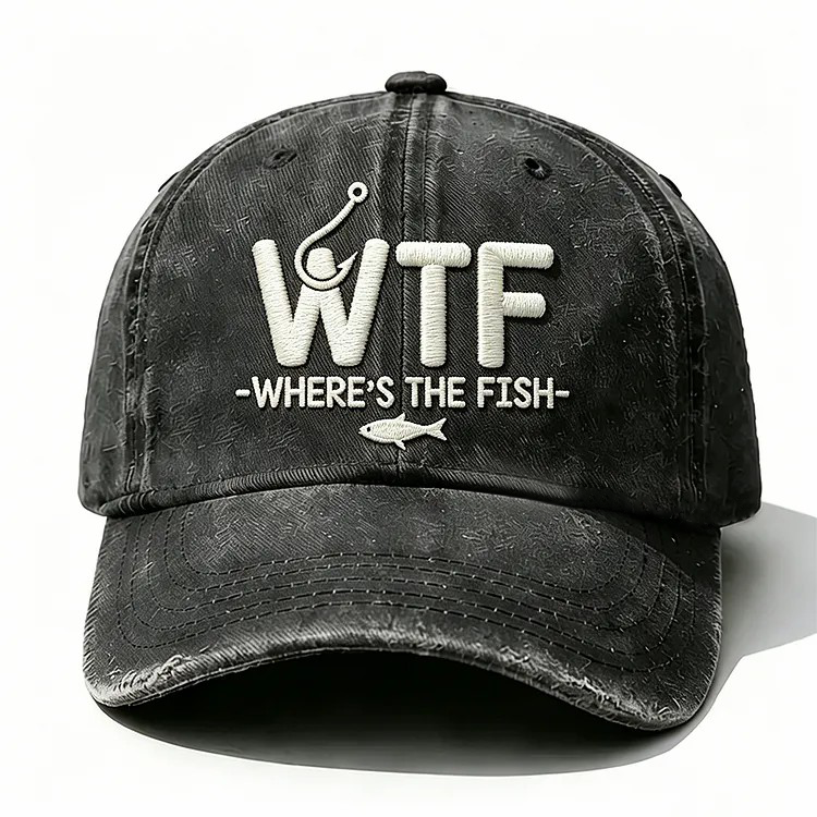 WTF Where's The Fish Embroidery Cap