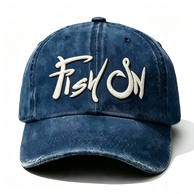 Fish On Embroidery Cap