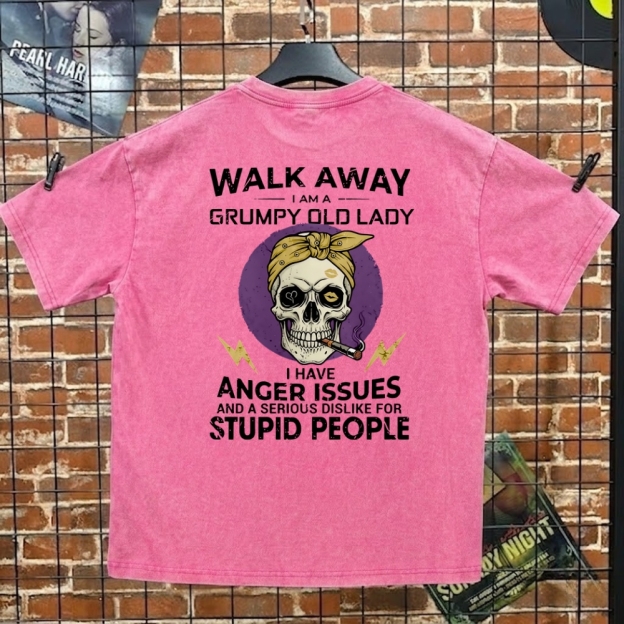 Custom Grumpy Old Lady100% Heavyweight Cotton Washed T-Shirt