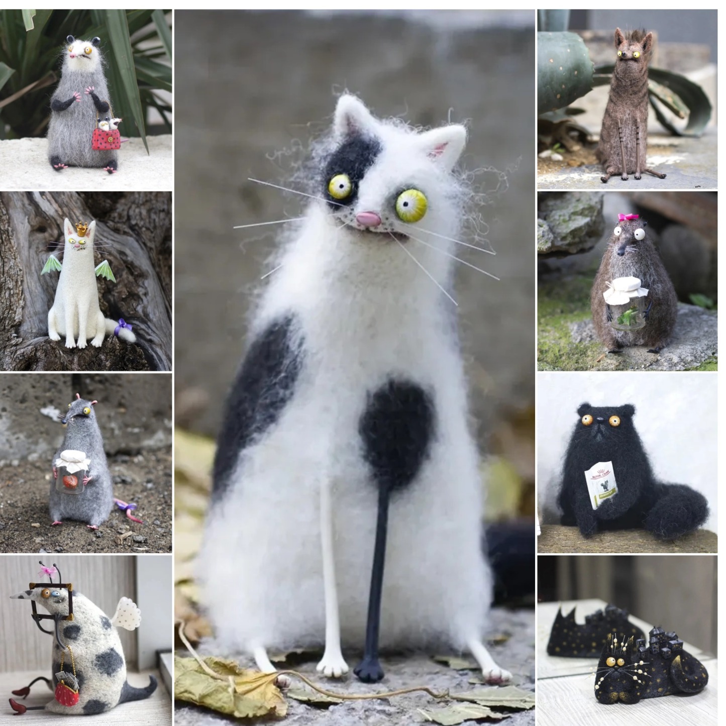 🔥Limited Edition, Only 100 Sets Left! 🎄✨Wool Felt Familiars – Quirky Handmade Companions