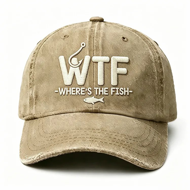 WTF Where's The Fish Embroidery Cap