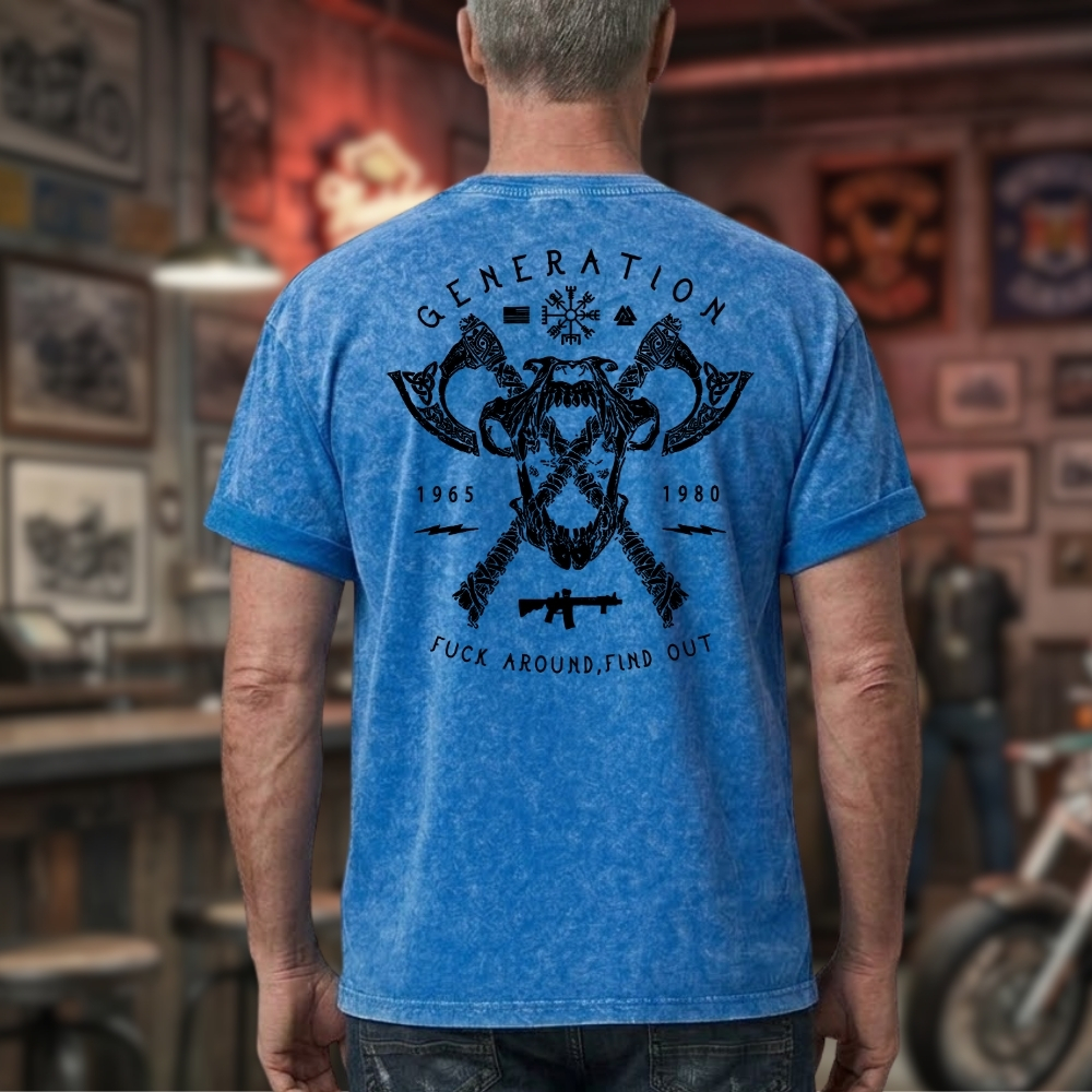 Fuck Around ,Find Out  Unisex 100% Heavyweight Cotton Washed T-Shirt, Custom Year Shirt