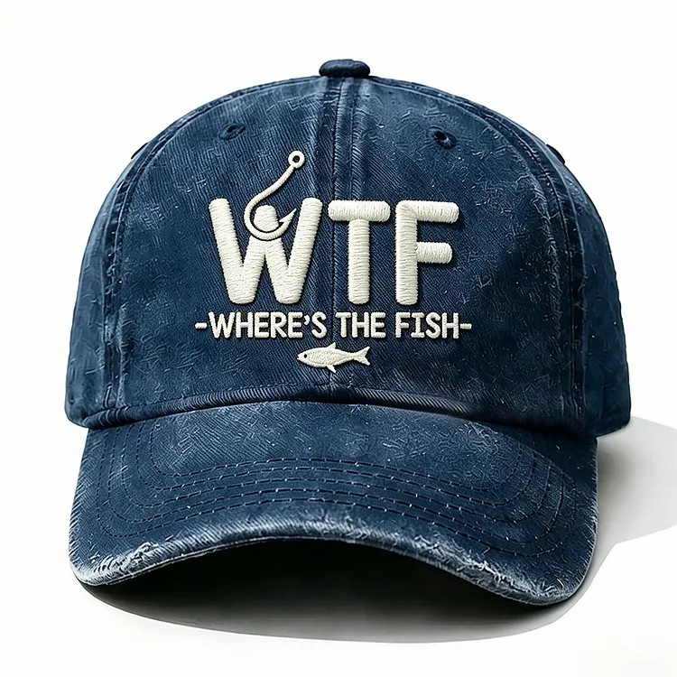 WTF Where's The Fish Embroidery Cap