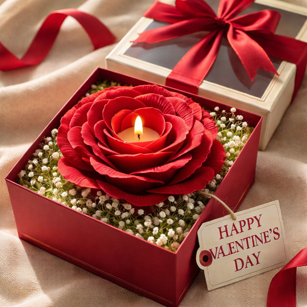 Everlasting Bloom Valentine's Day Rose Candle