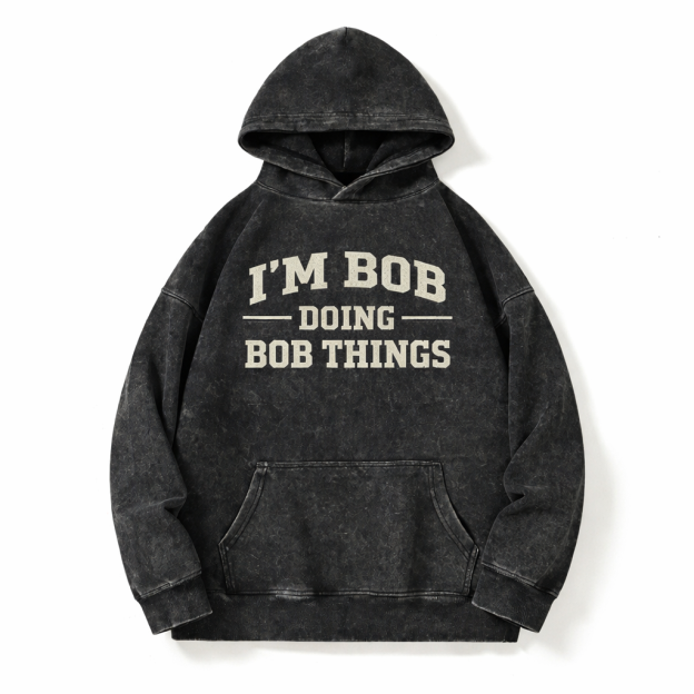 Vintage Washed “I’M BOB DOING BOB THINGS” Graphic Crewneck Sweatshirt