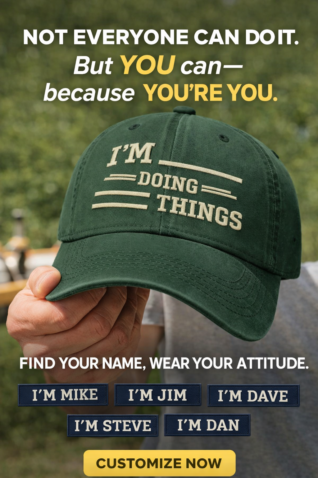 I’M DOING THINGS” Custom Name Embroidery Cap – Personalized Attitude Hat