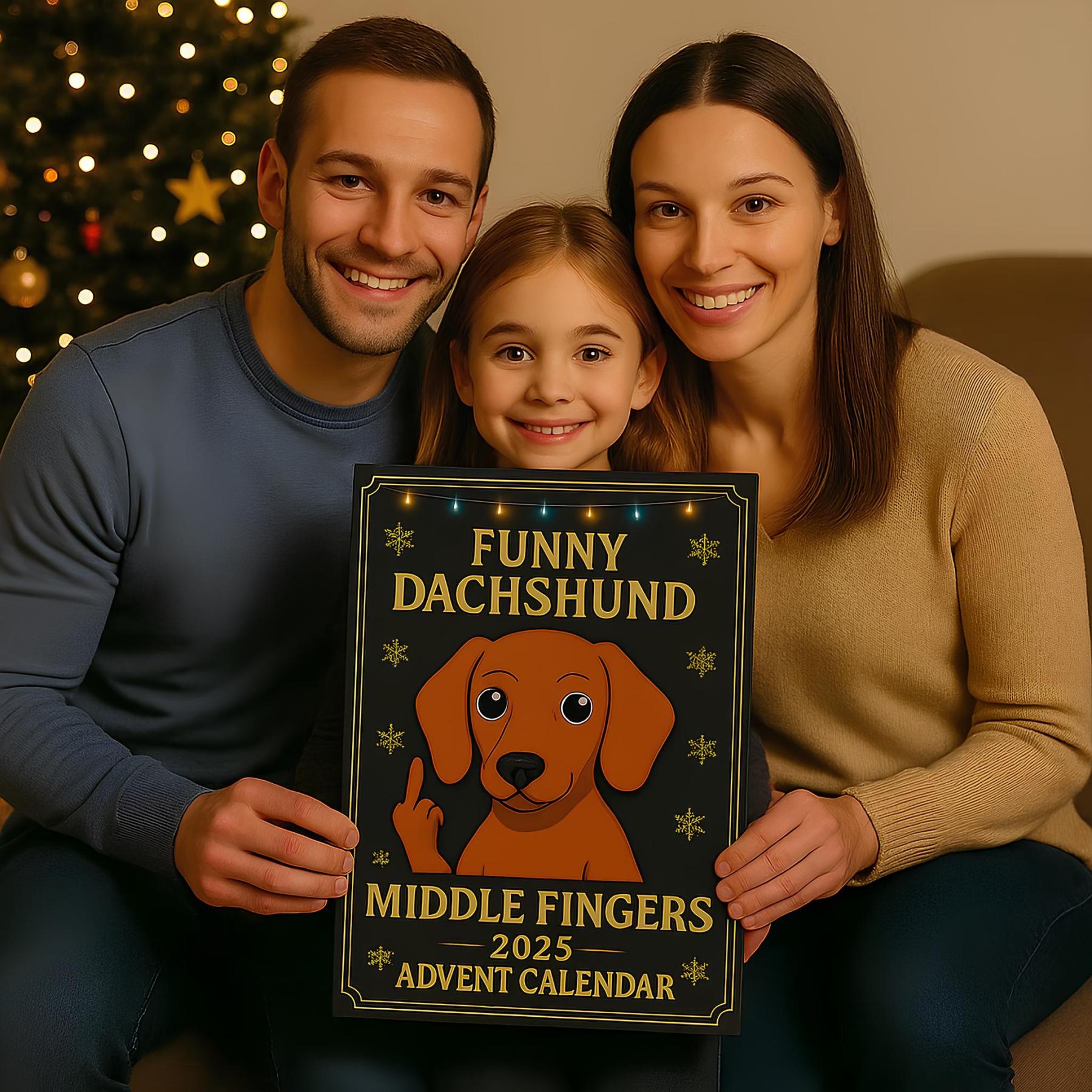 Funny Dachshund Middle Fingers 2025 Advent Calendar🎄