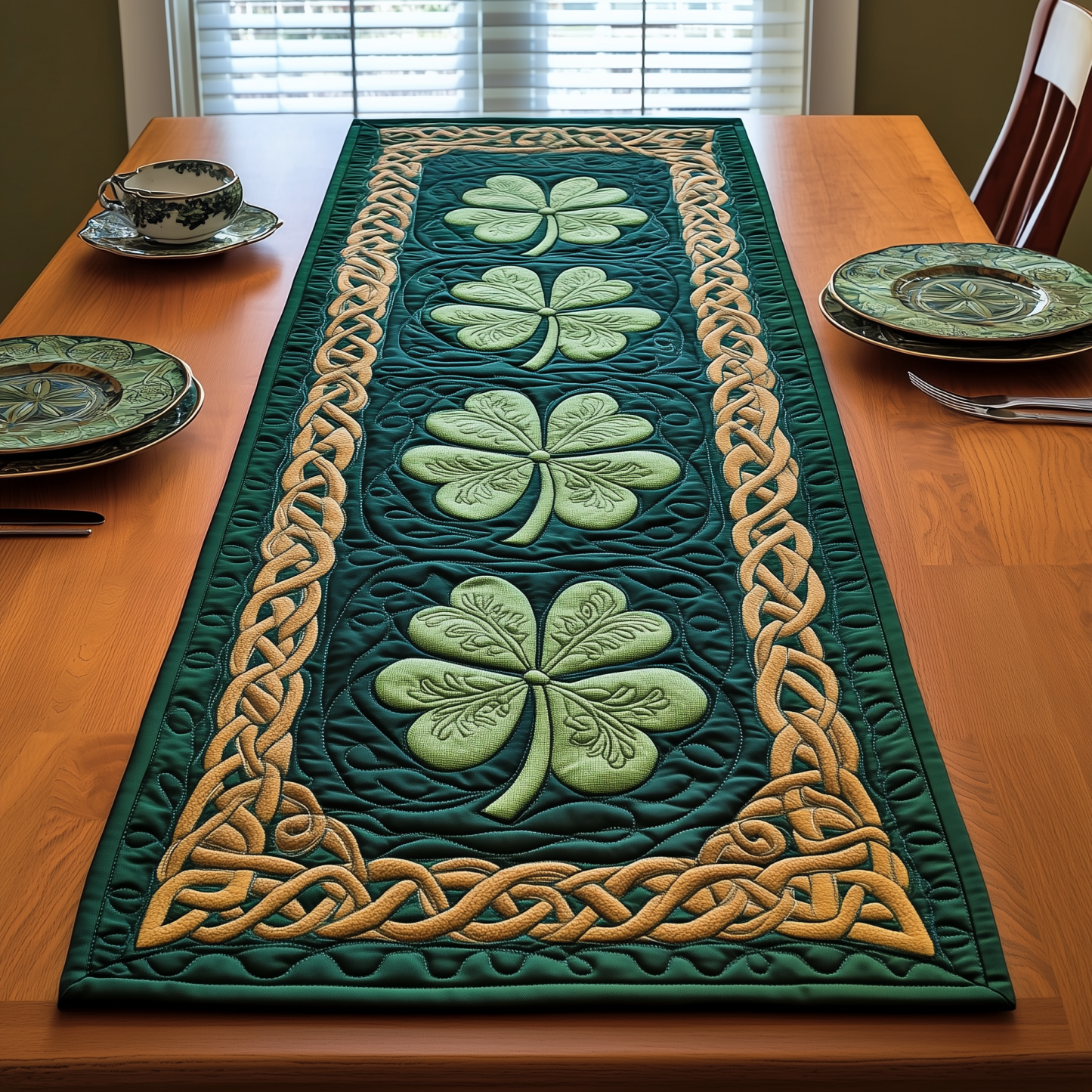 ❤️ 2026 Limited Edition-Irish Shamrock Quilted Table Runner