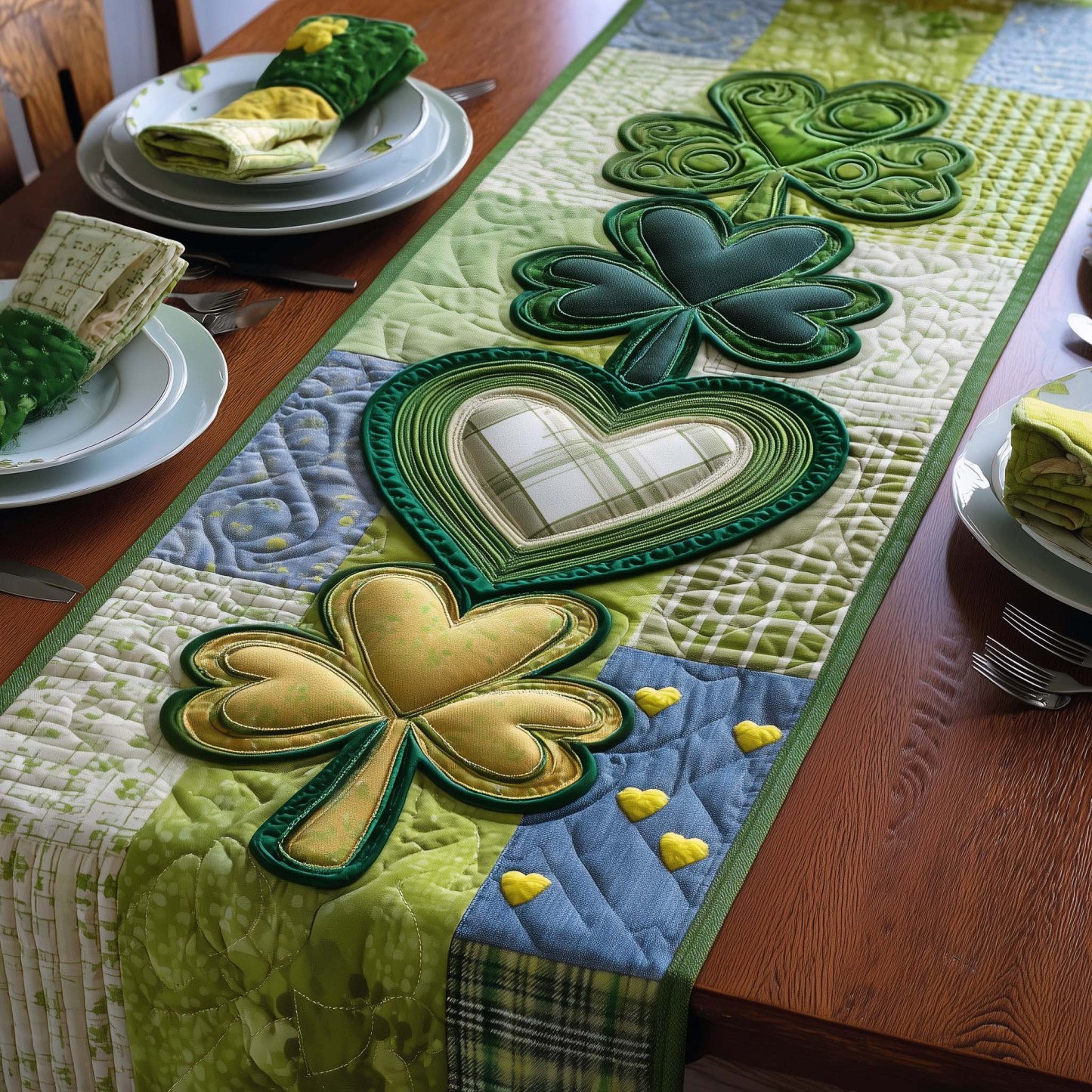 ❤️ 2026 Limited Edition-Emerald Blessing Quilted Table Runner