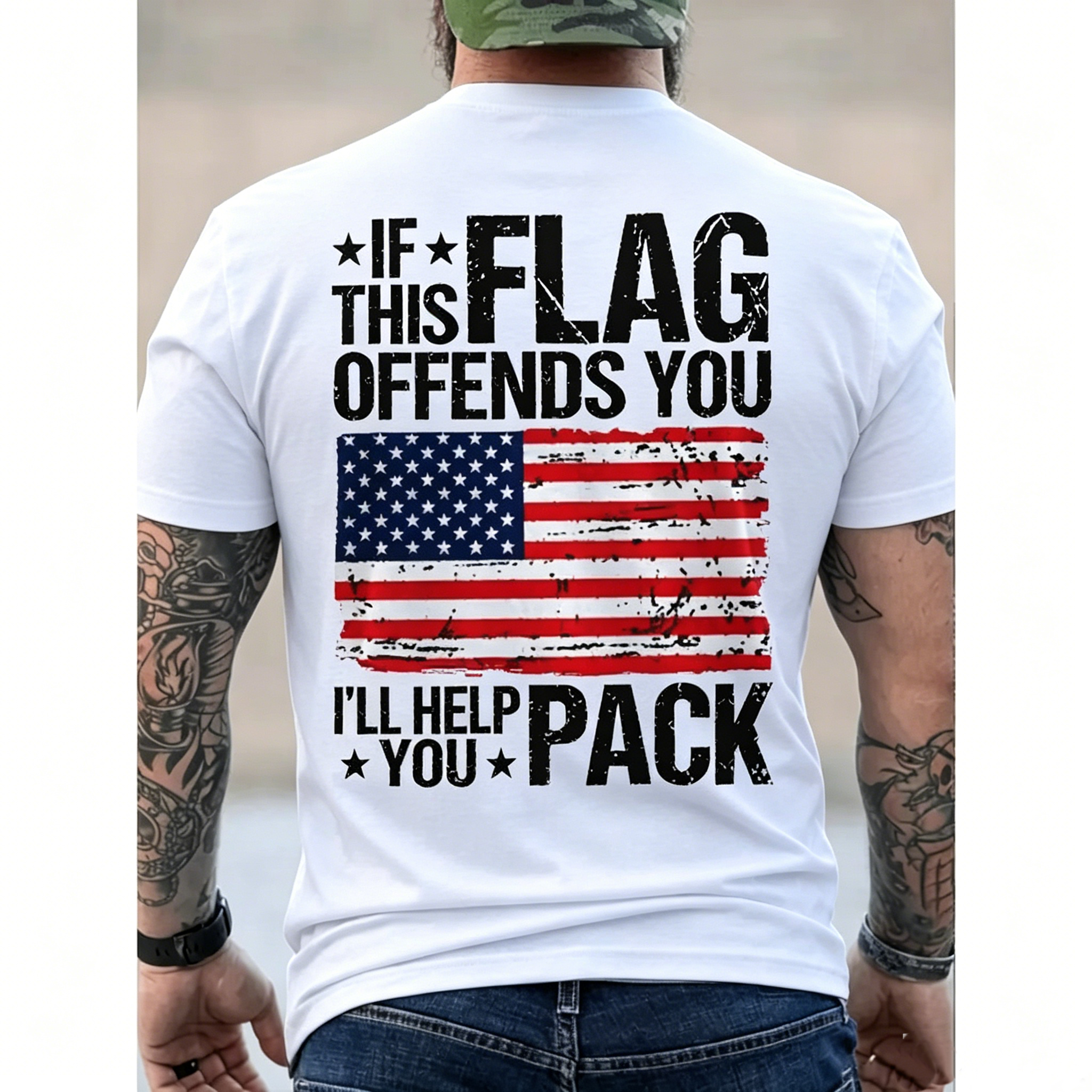 Summer T Shirts Mens Patriotic American Flag T Shirt