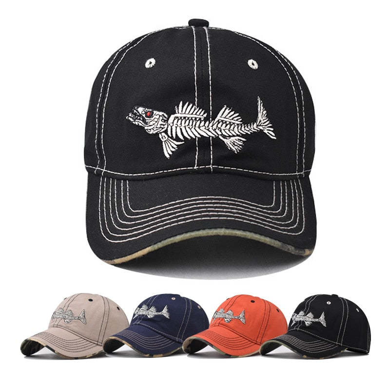 Reel Style 100% Cotton Fishbone Cap