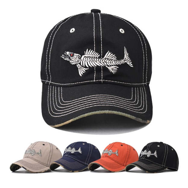 Reel Style 100% Cotton Fishbone Cap