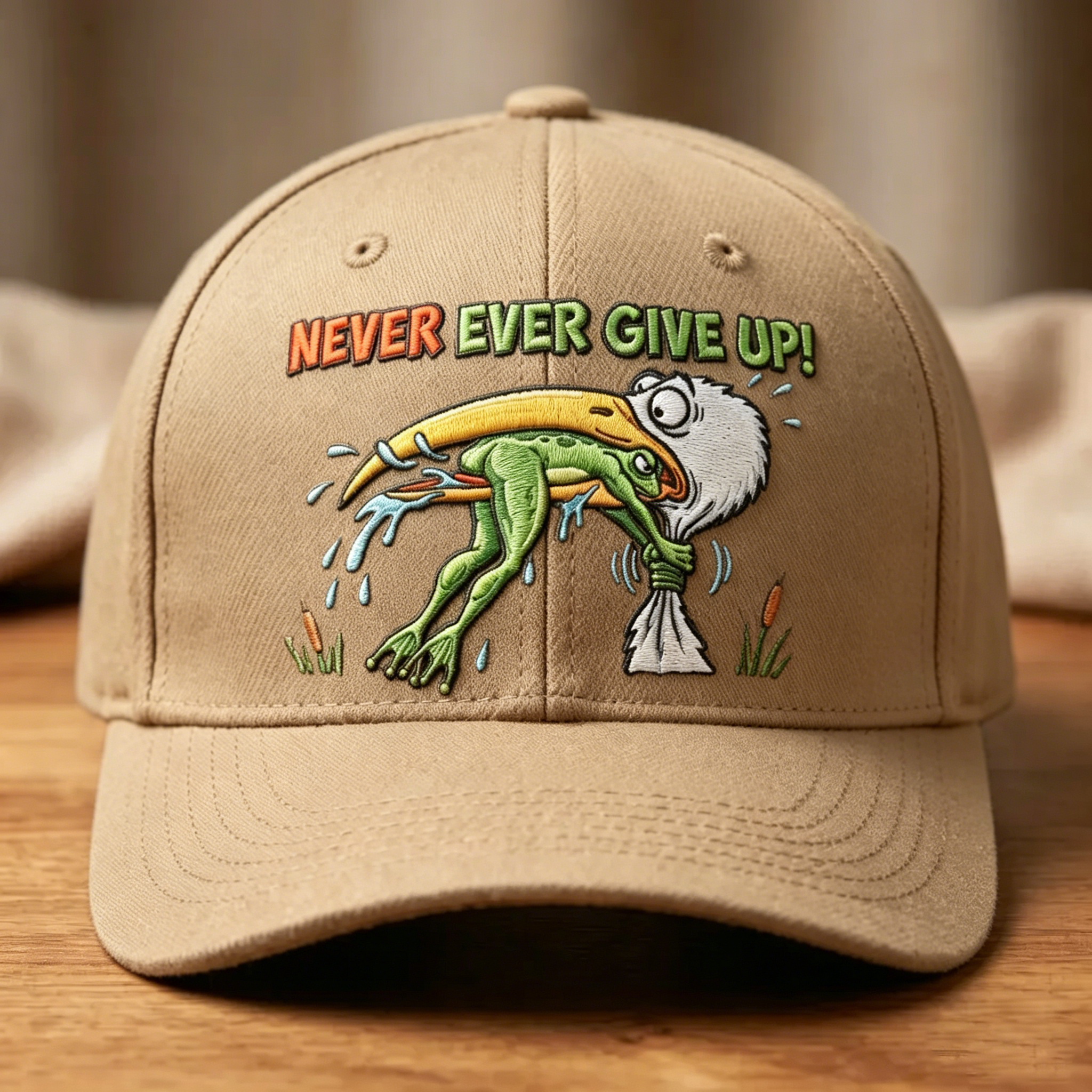 🔥Hot Sale 49% OFF🌟Funny Frog Never Ever Give Up Resilience Hat