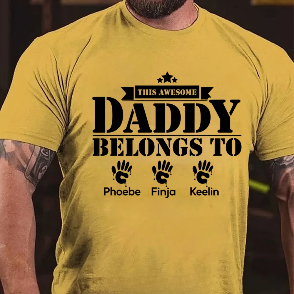 This Awesome Grandpa Belongs To Custom Kids Names T-Shirt